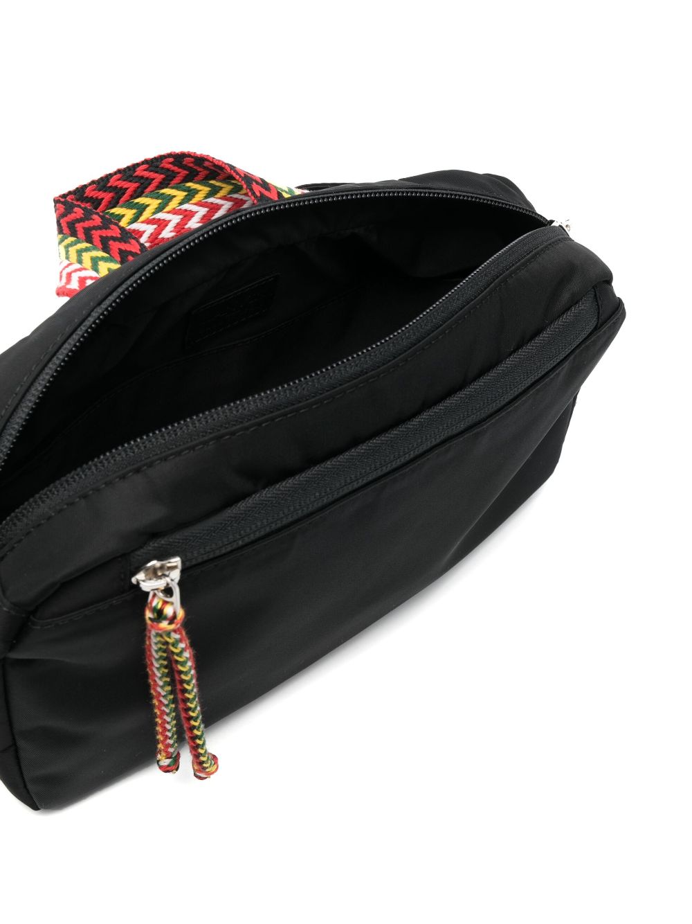 Shop Lanvin Chevron Woven Pattern Belt Bag In Black