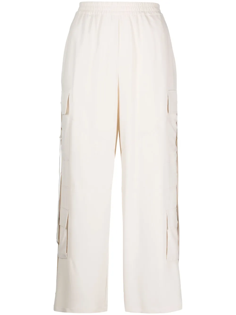 Twinset Cargo Pocket Trousers In Nude