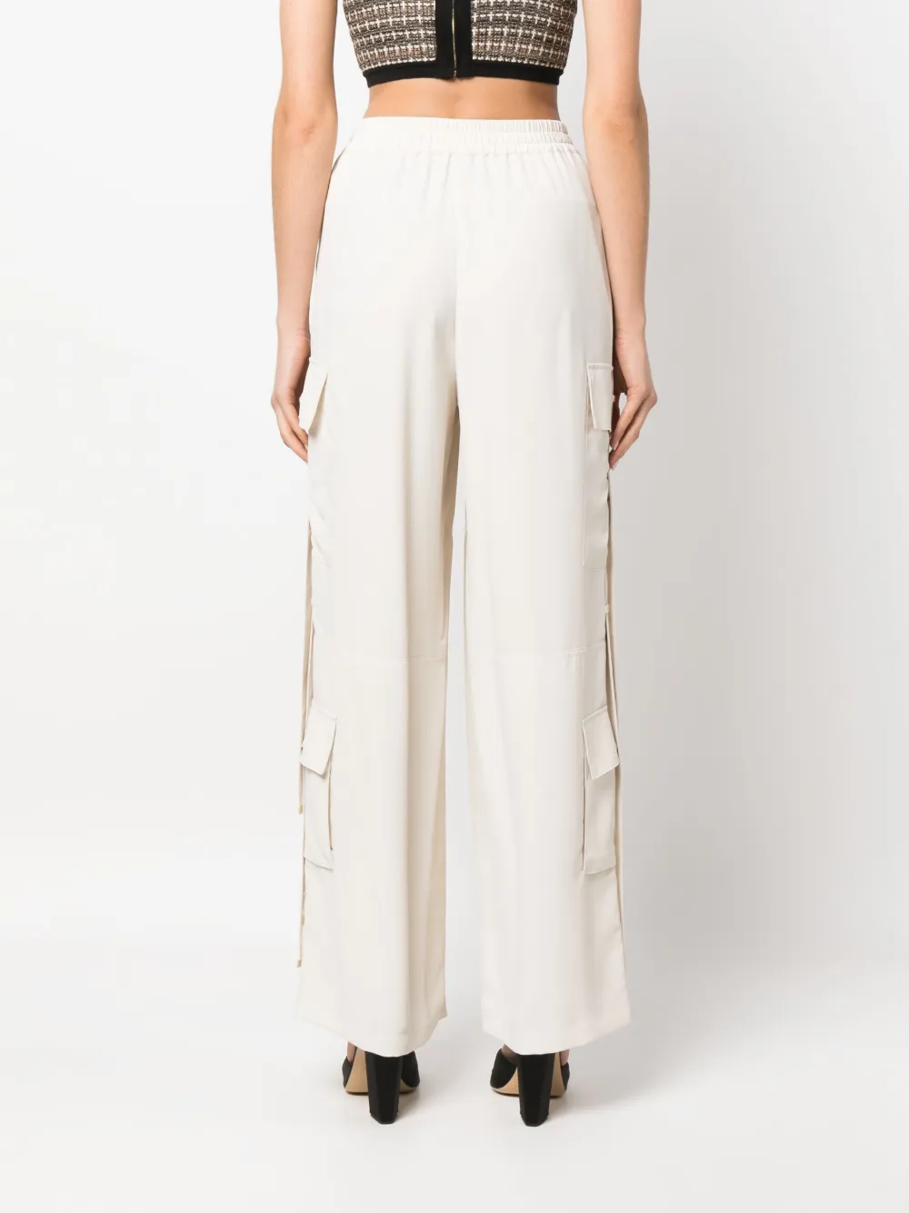 Twinset Cargo Pocket Trousers In Nude