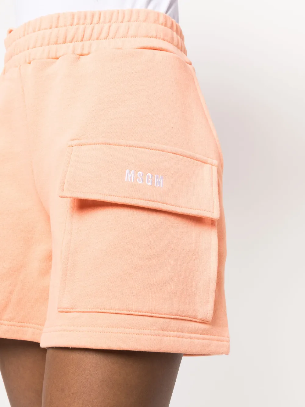 Msgm Mini Jersey-shorts In Orange