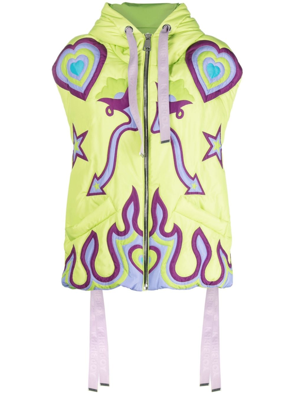 Shop Khrisjoy Graphic-print Gilet In Green