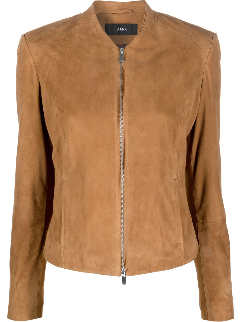 Arma Suede Biker Jacket In Braun