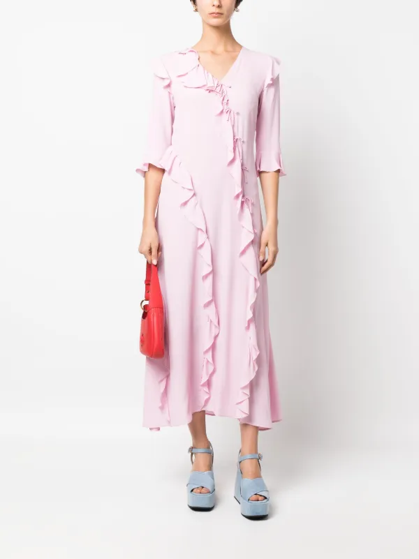 Vivetta asymmetric ruffle maxi dress