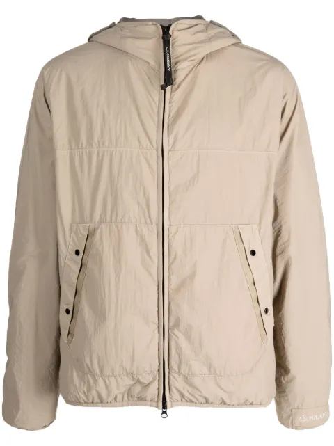 zip-up hooded jacket