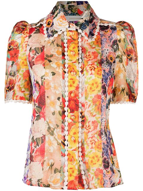 ZIMMERMANN floral-print ramie shirt