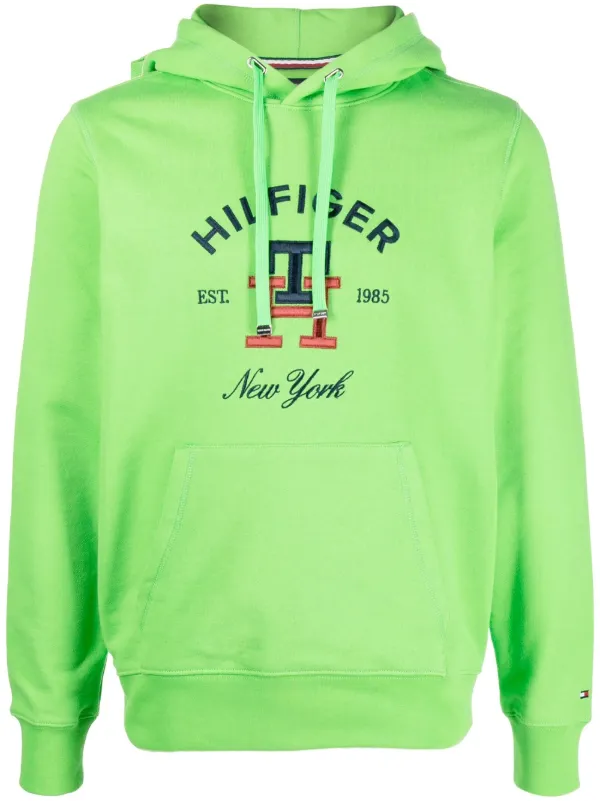 Tommy hilfiger green hoodie sale