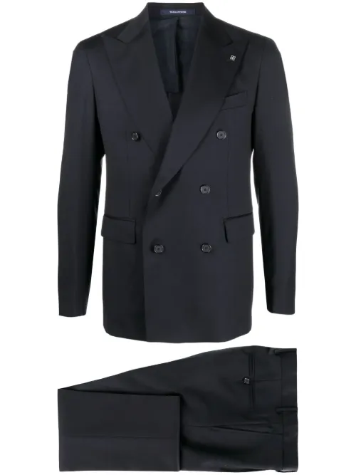 Costume en laine à veste croisée - Tagliatore - Modalova