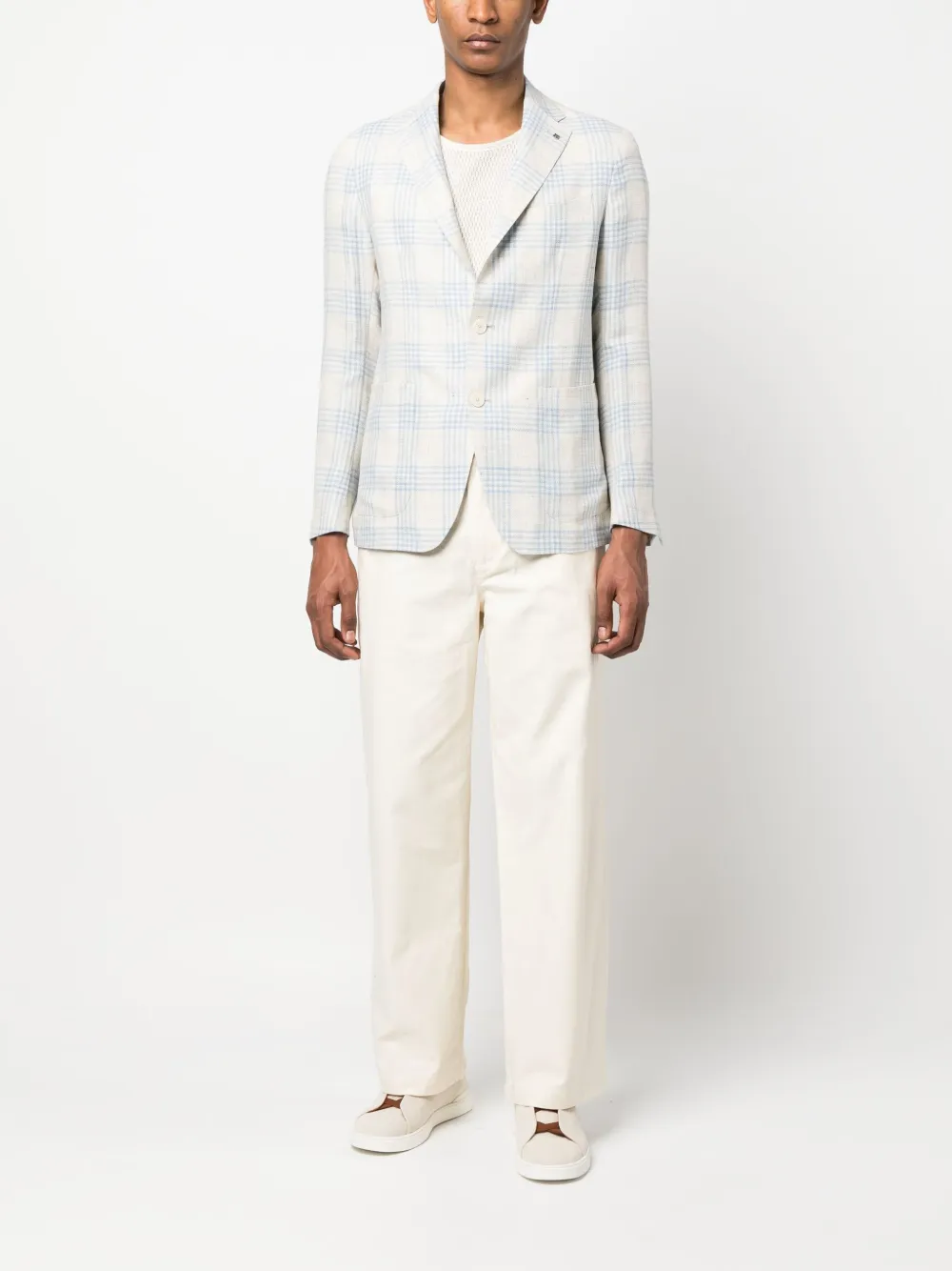 Tagliatore Geruite blazer - Blauw