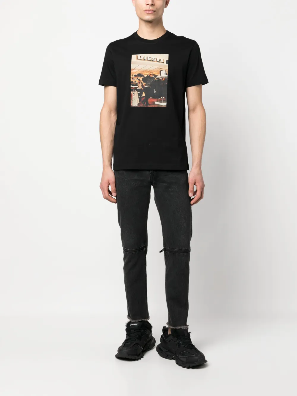Diesel T-shirt met print - Zwart
