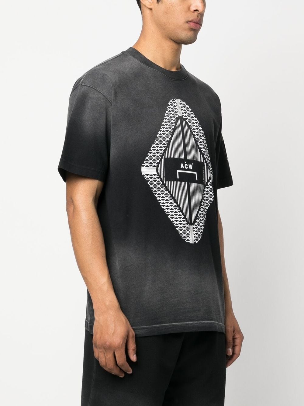 Shop A-cold-wall* Gradient Logo-print T-shirt In Black