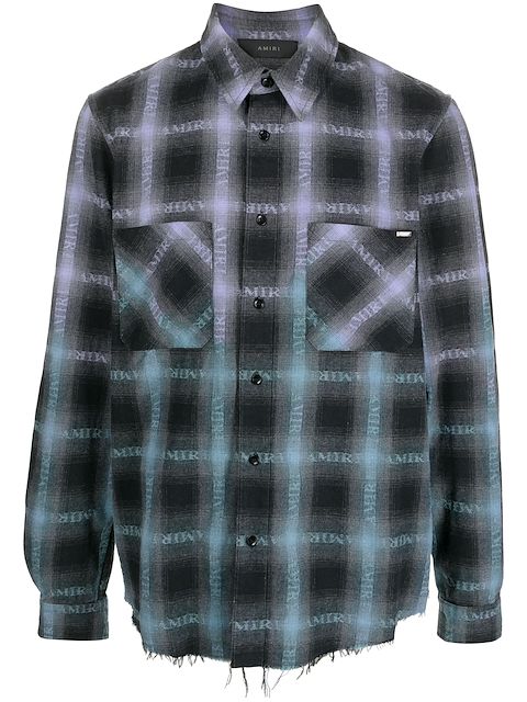 AMIRI plaid logo-print shirt