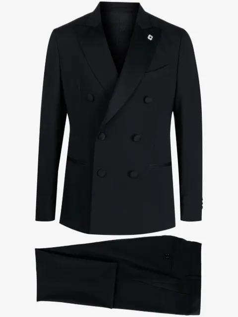 Lardini double-breasted wool suit
