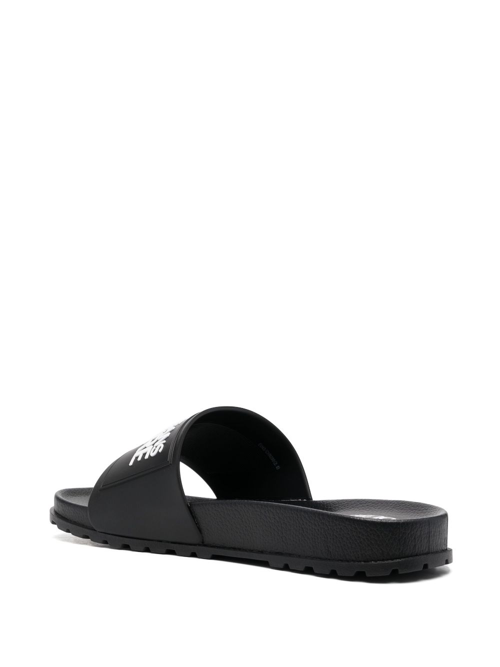 Versace Jeans Couture Embossed-logo Rubber Slides In Neutrals | ModeSens