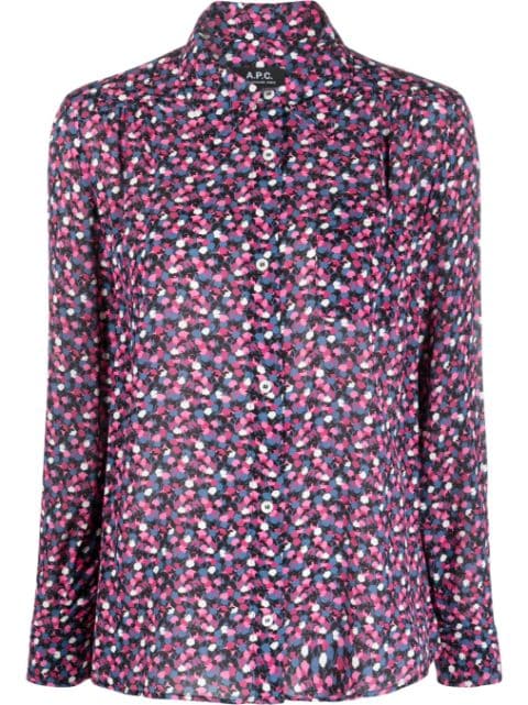 A.P.C. motif-print long-sleeve blouse Women