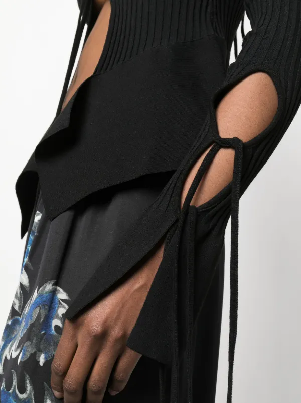 ANDREĀDAMO cut-out Ribbed Top | Black | FARFETCH HK
