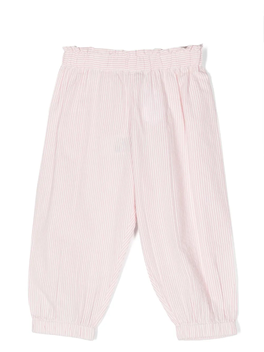 Bonton Babies' Logo-embroidered Striped Trousers In Pink