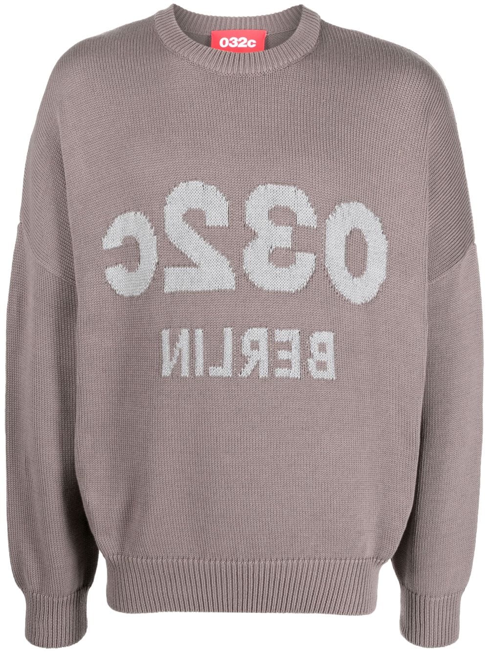 Shop 032c Selfie Jacquard-logo Cotton Jumper In Grau