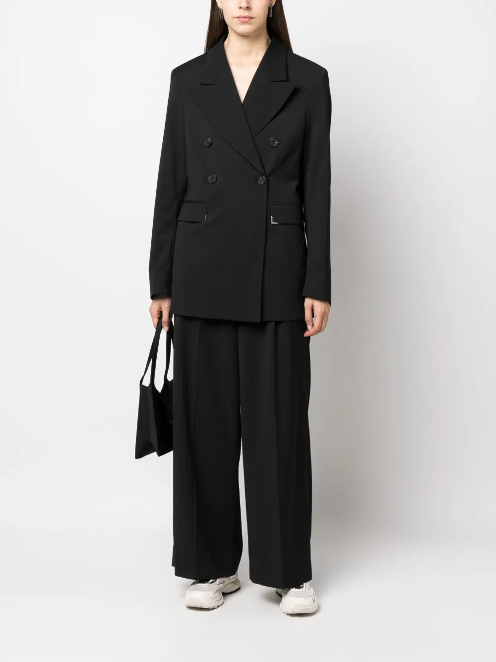 Han Kjøbenhavn wide-lapels double-breasted blazer - BLACK