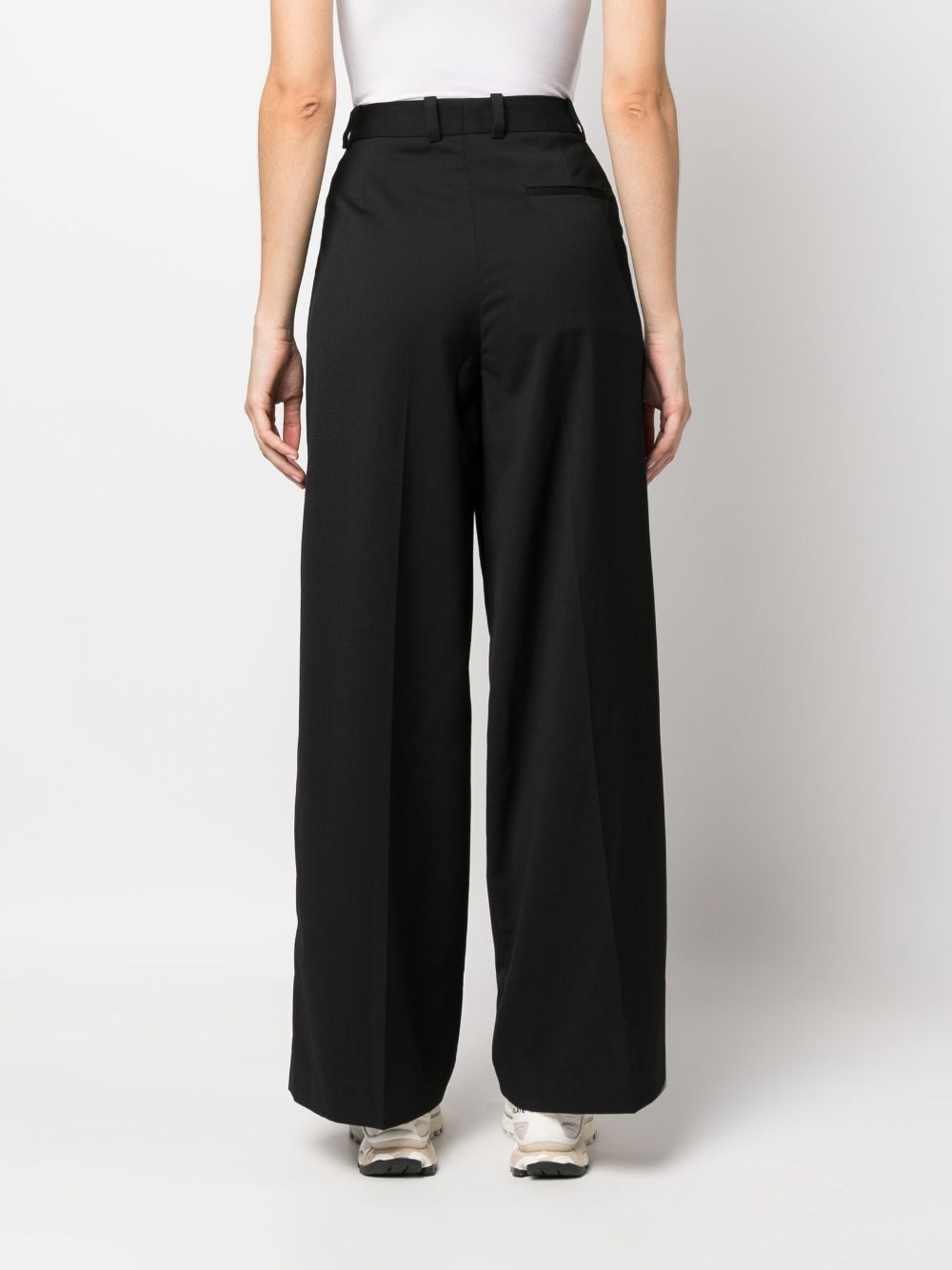 Shop Han Kjobenhavn High-waisted Wide-leg Trousers In Black