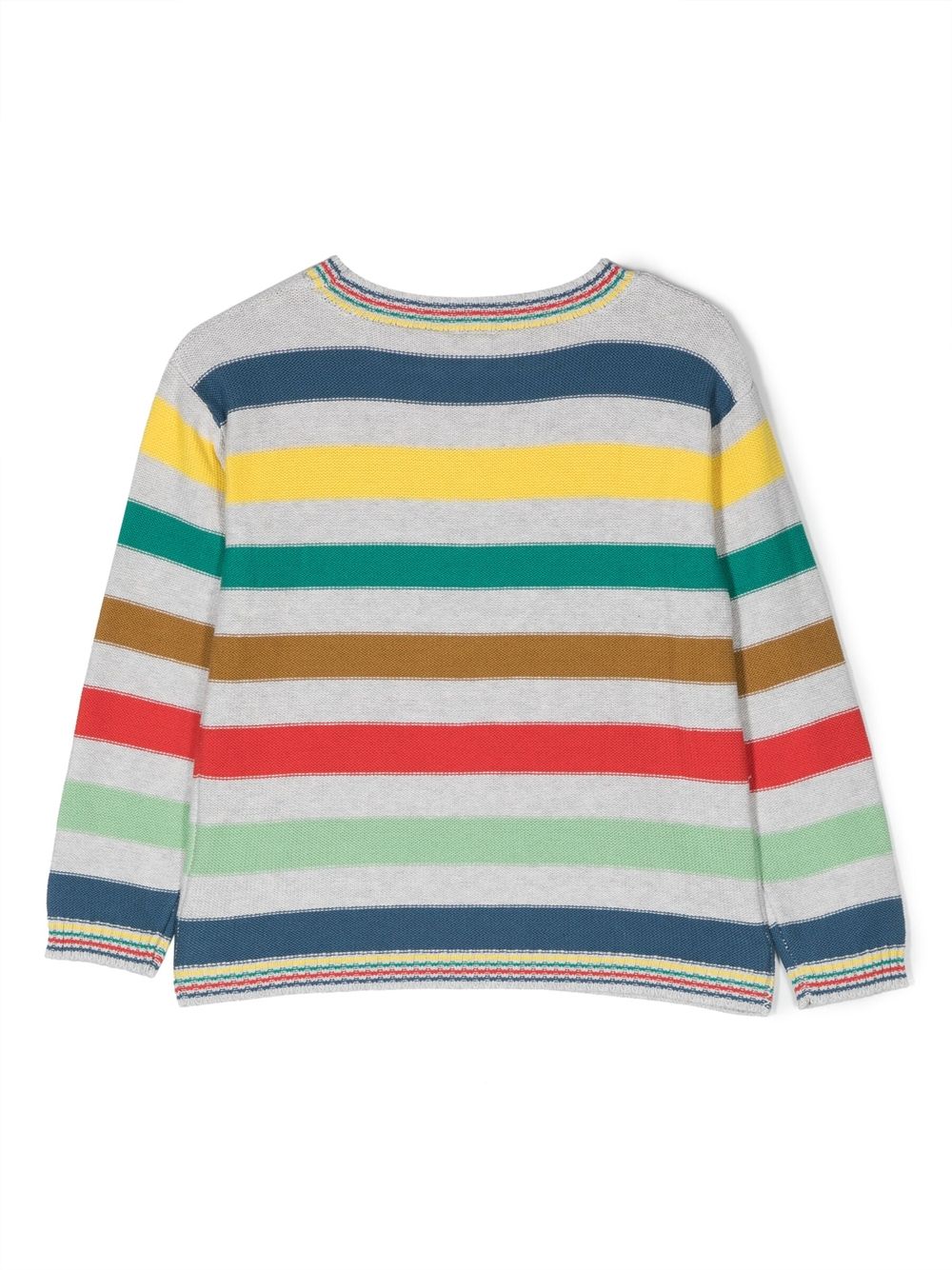 Shop Bonton Rainbow-striped Knitted Top In Grey