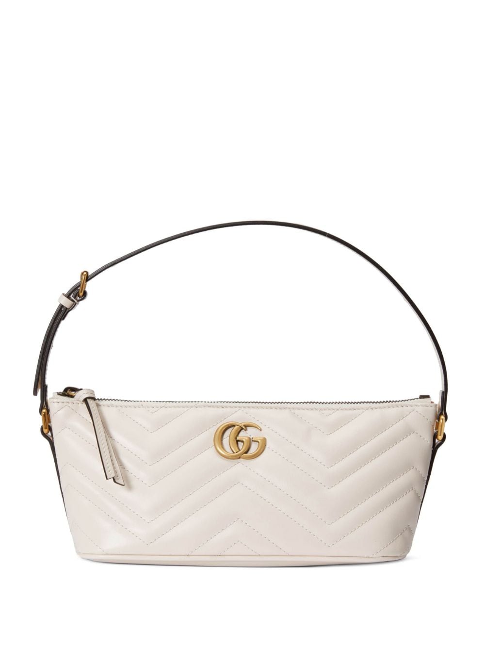 Gucci Gg Marmont Leather Shoulder Bag In Weiss