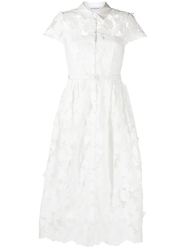 Self-Portrait Guipure Lace Dress - Farfetch