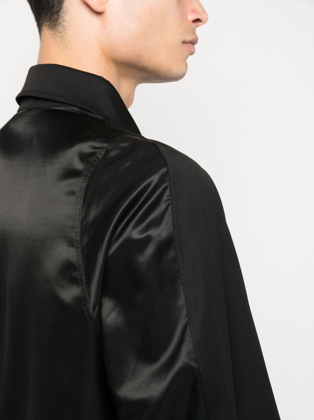 Shop Bianca Saunders Button-down Silk Shirt In Black