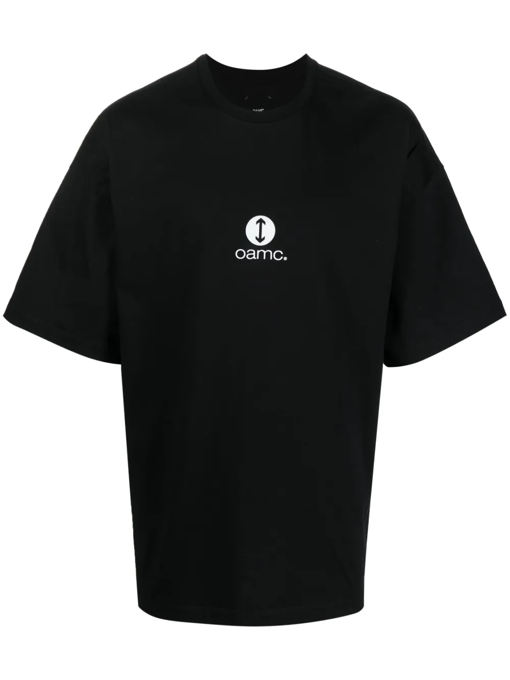 Oamc Graphic-patch Oversized T-shirt In Schwarz