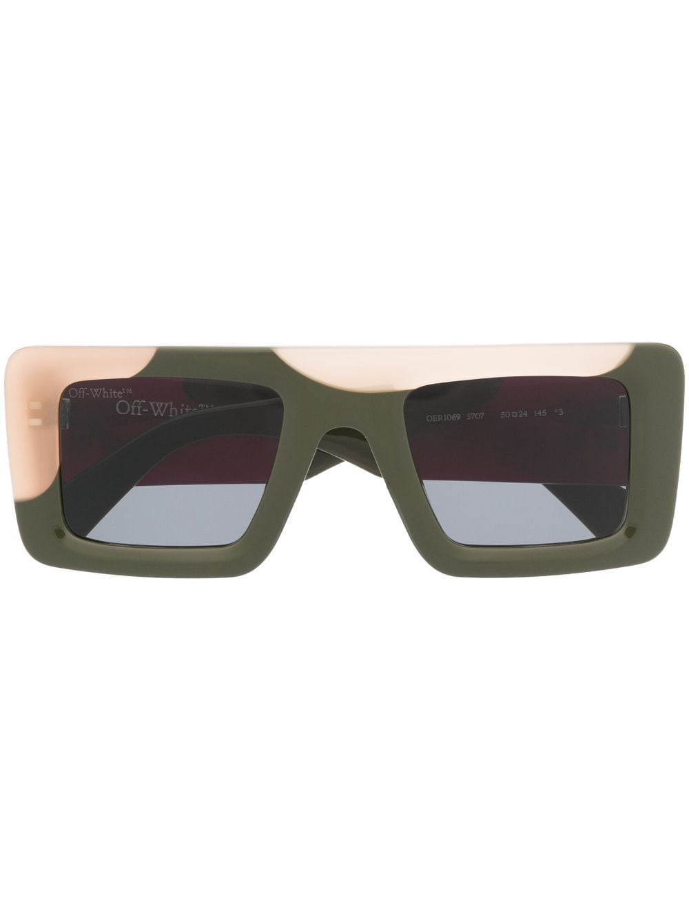 Off-white Seattle Rectangle-frame Sunglasses In Green Dark Grey