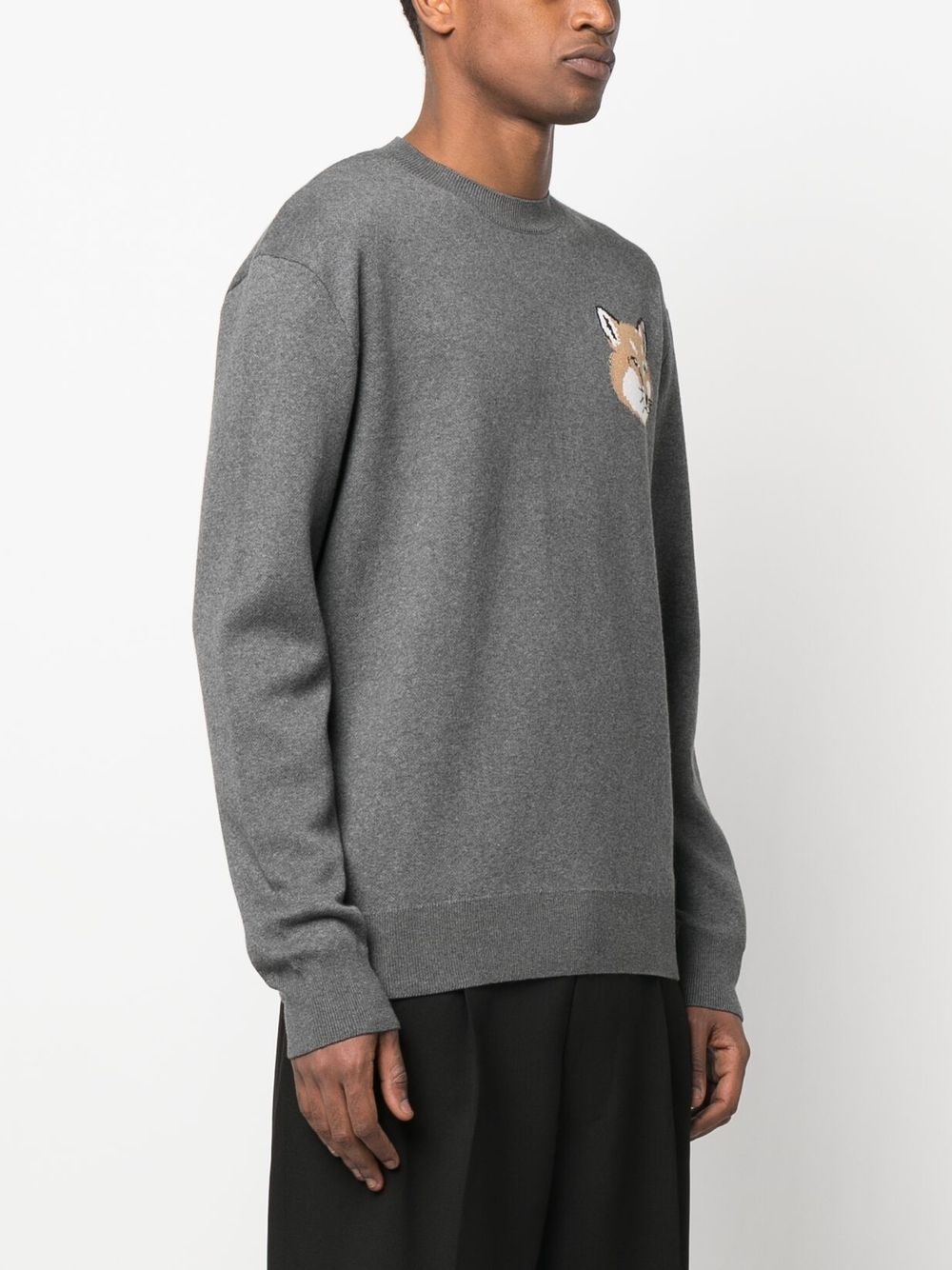 Maison Kitsune fox-motif cotton jumper Men