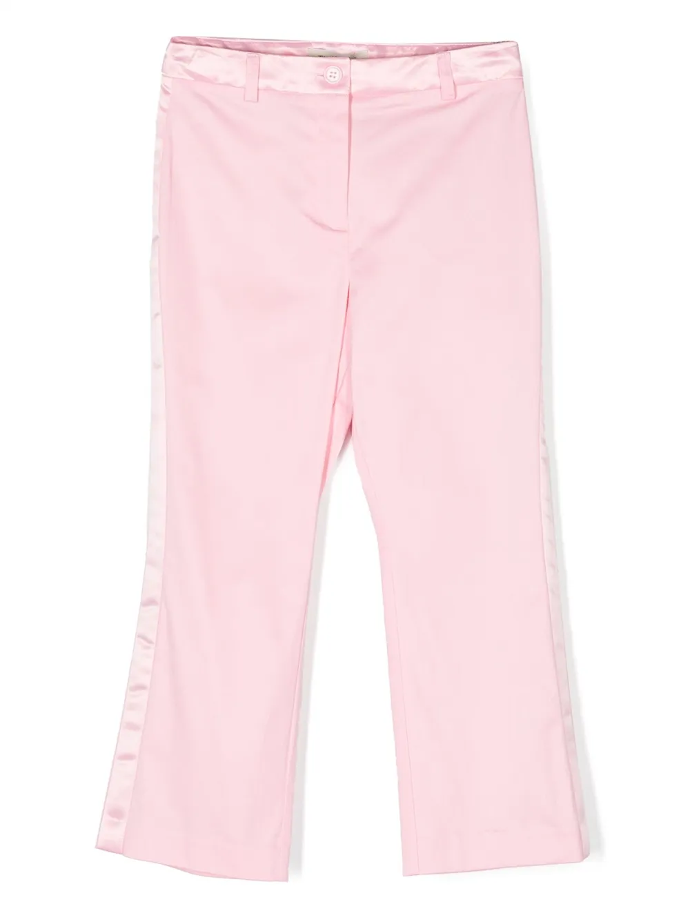 TWINSET Kids straight-leg logo-plaque trousers - Pink