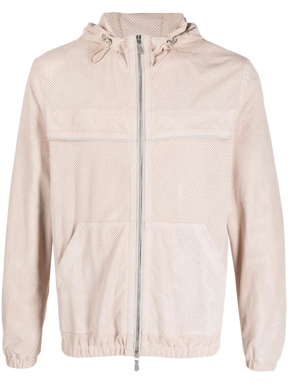 Eleventy mesh-design zip-up hooded jacket - Pink