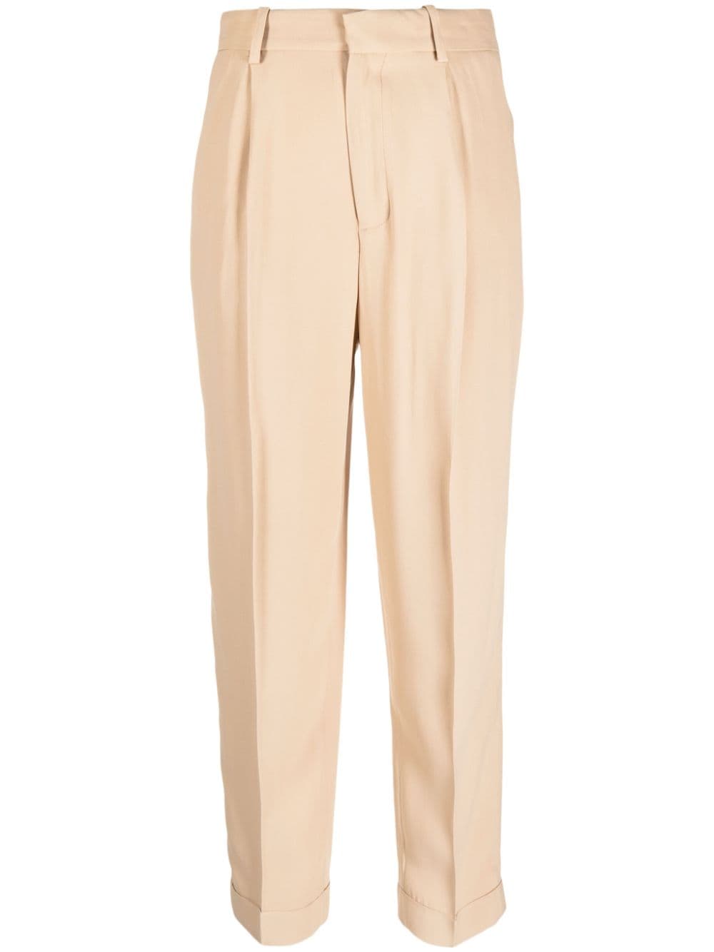 Federica Tosi High-waist Cropped Trousers In Nude