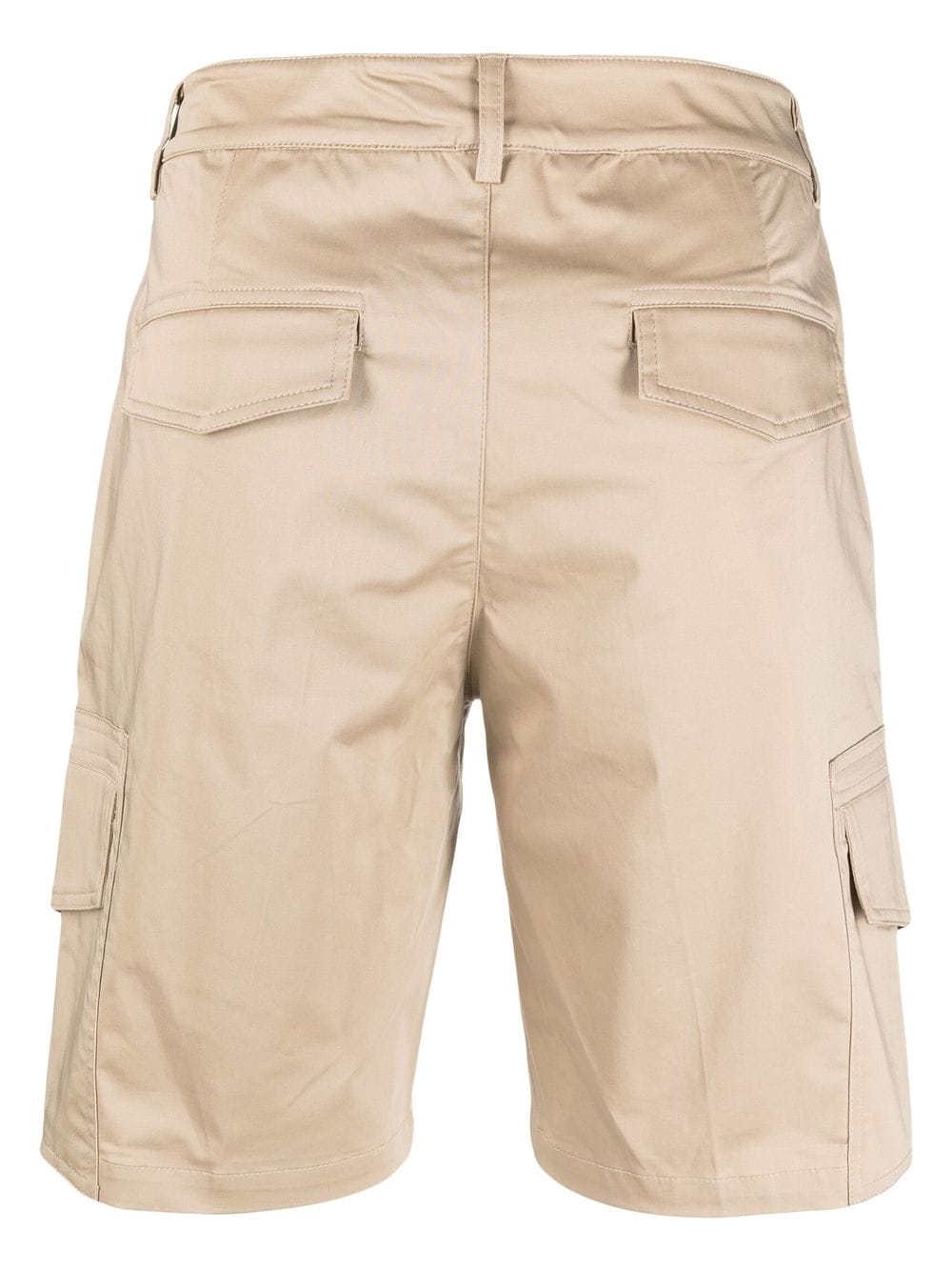 Shop Costume National Contemporary Logo-plaque Concealed-fastening Cargo Shorts In Neutrals