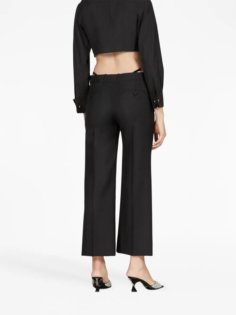 Shop Gucci Low-rise Tailored Trousers In Black