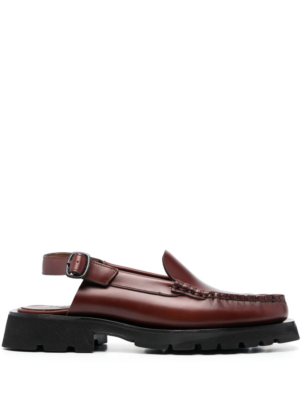 Hereu Cut-out Detail Leather Loafers In Brown