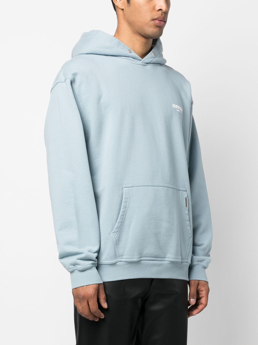 Represent Logo Print Cotton Hoodie Farfetch