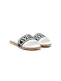 TWINSET Kids logo-print slides - White