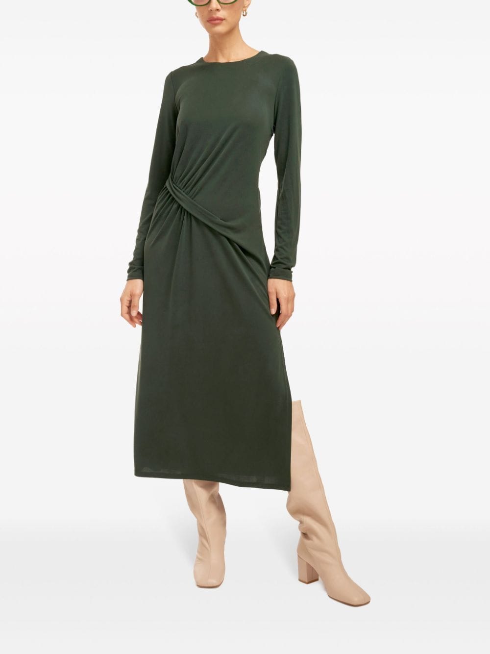 Equipment Xander ruched midi dress - Groen