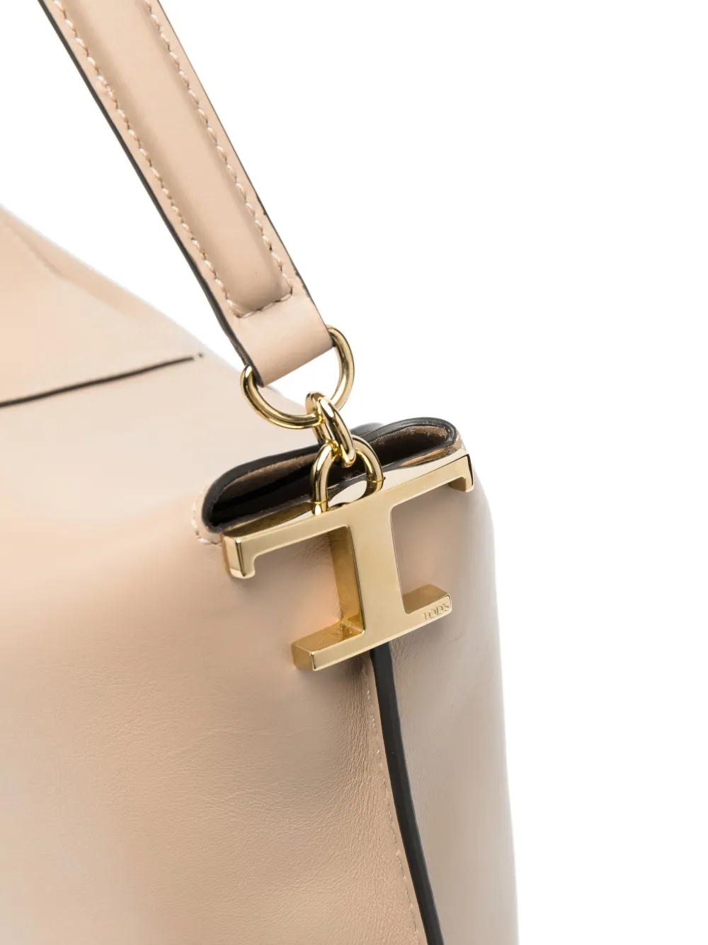Tod's T-case Leather Shoulder Bag In Nude