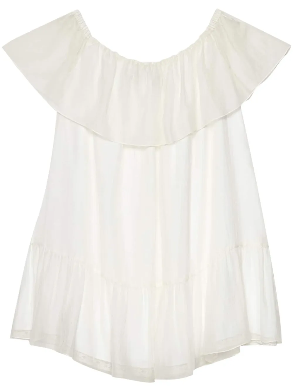 Gucci Silk Cotton Chiffon Mini Dress In White | ModeSens