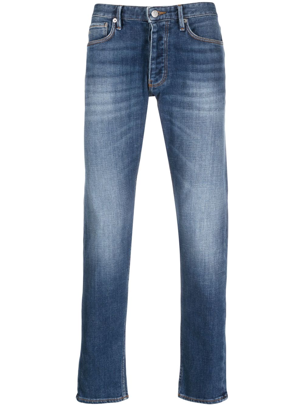 Emporio Armani Logo-patch Straight-leg Jeans In Schwarz