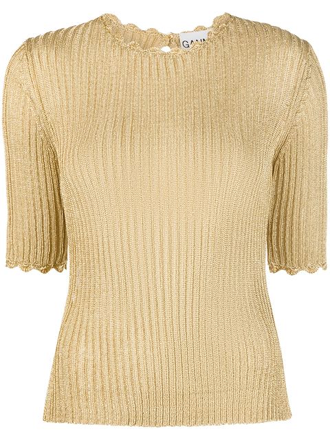 GANNI cut-out ribbed top