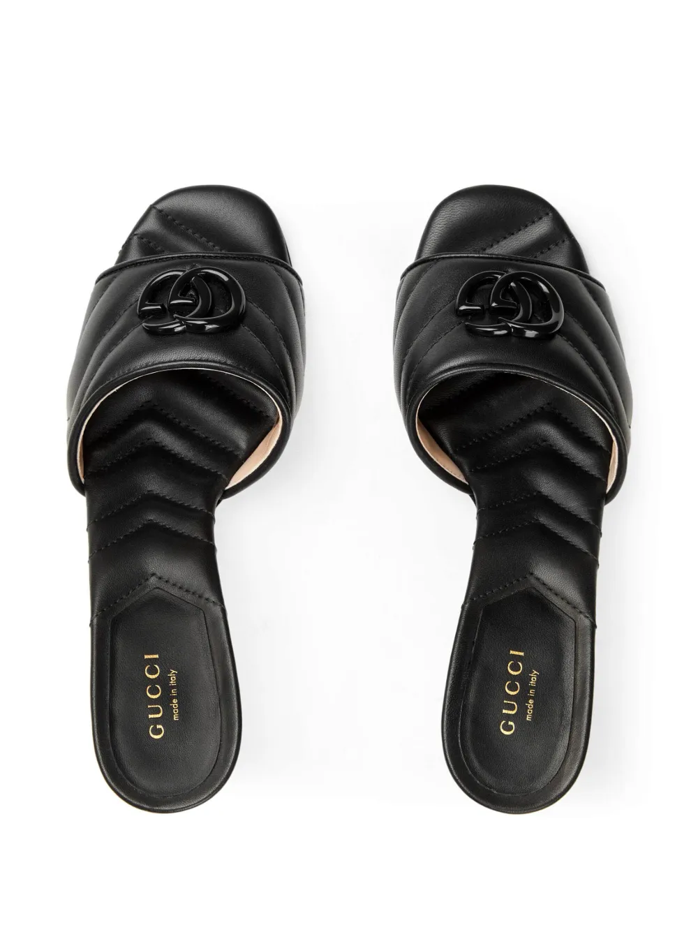 Gucci Double G 75mm Slide Sandal In Schwarz