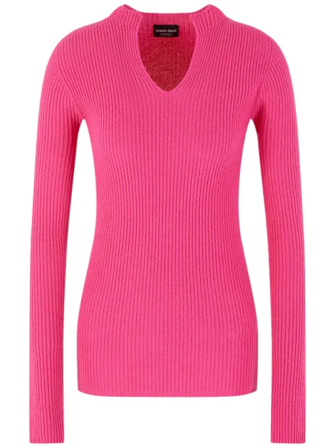 Giorgio Armani V-neck ribbed jumper