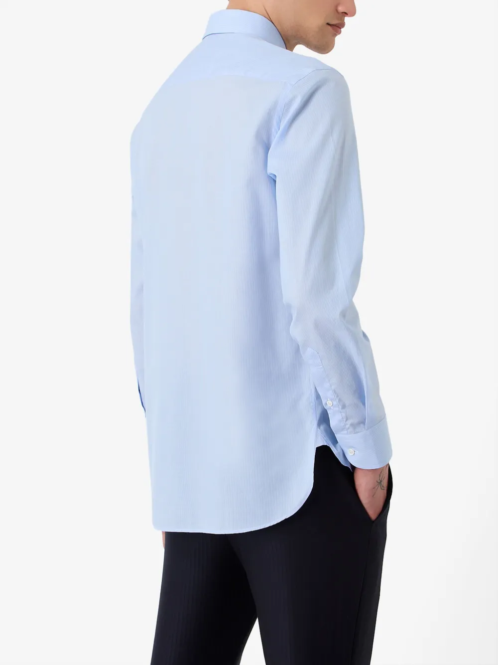 Giorgio Armani Button-up Cotton Shirt In Blue