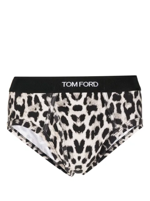 TOM FORD cheetah-print logo-waistband briefs