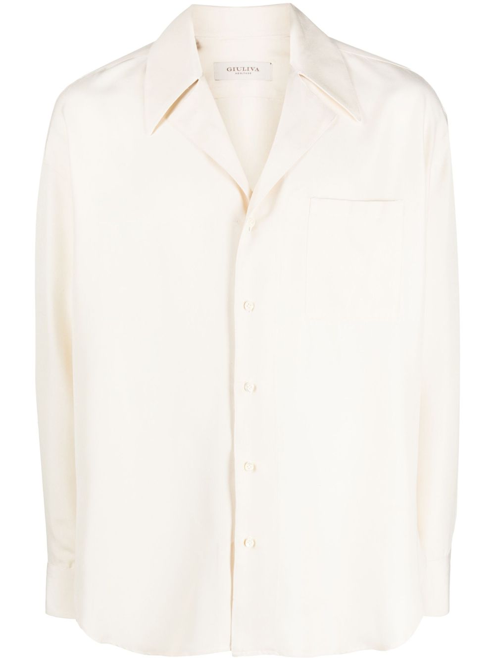 Giuliva Heritage silk spread-collar shirt