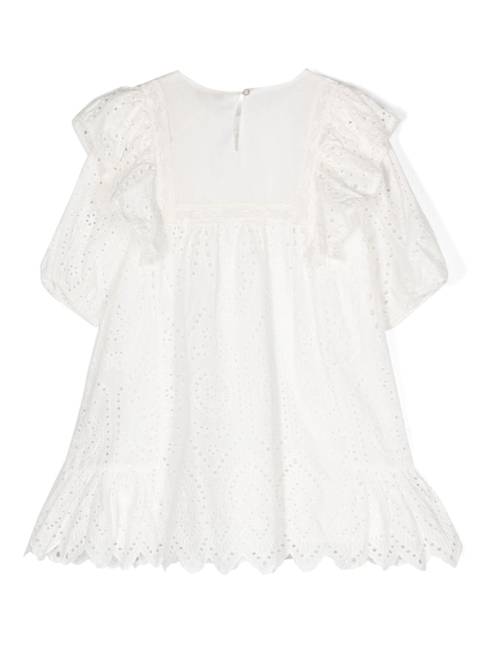 TWINSET Kids Broderie anglaise jurk - Wit