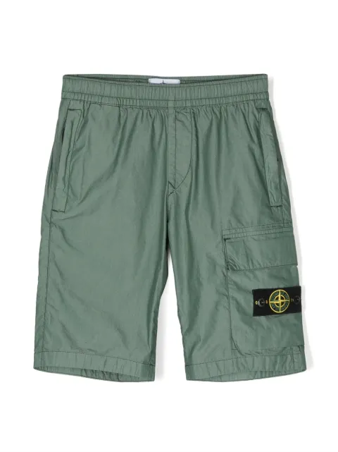 Stone Island Junior shorts con parche del logo 